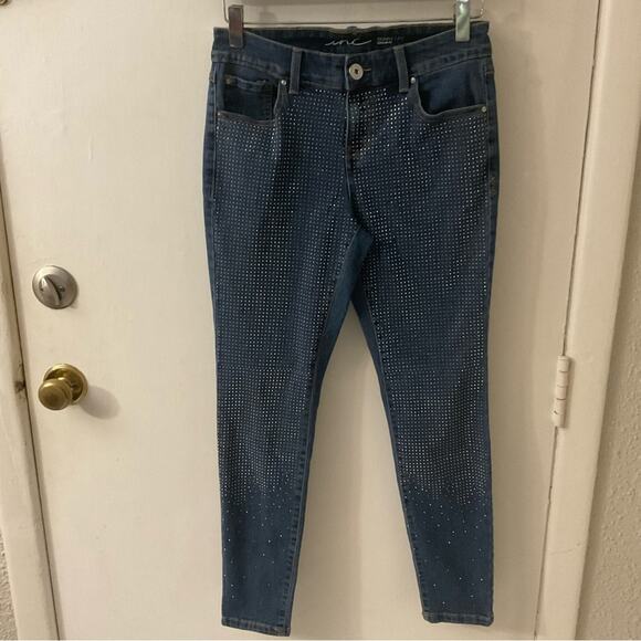 INC International Concepts Embellished Jeans 4P Petite Dopamine Mobwife Festival - Picture 1 of 9